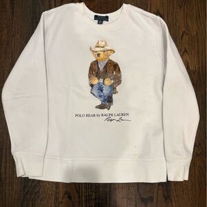 Polo by Ralph Lauren Kids White Bear Sweatshirt Size 10-12